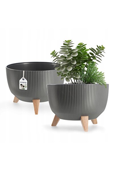 KADAX Ghiveci de grădină cu picioare pentru flori, bol rotund mare, 33 cm, an...