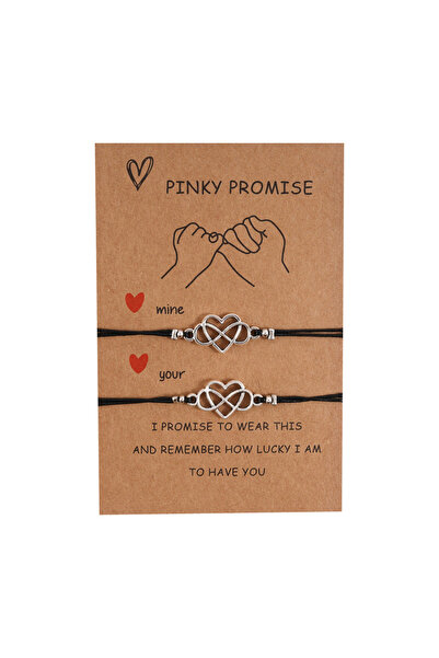 EFAYN.RO Couple bracelet set, heart pendant and infinity sign, adjustable, ma...