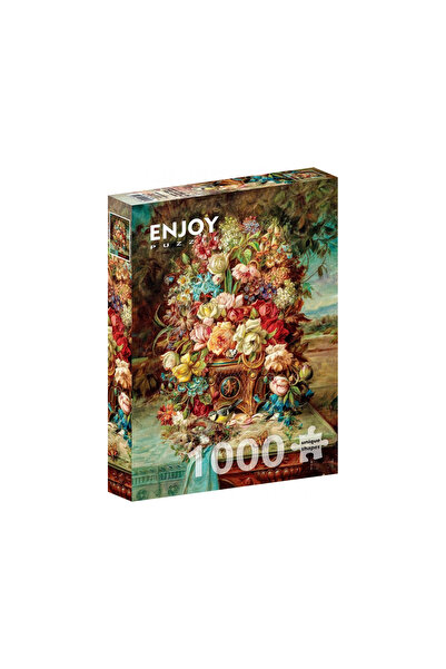 Enjoy Puzzle Puzzle 1000 piese Enjoy – Hans Zatzka: Flowers Still Life with B...