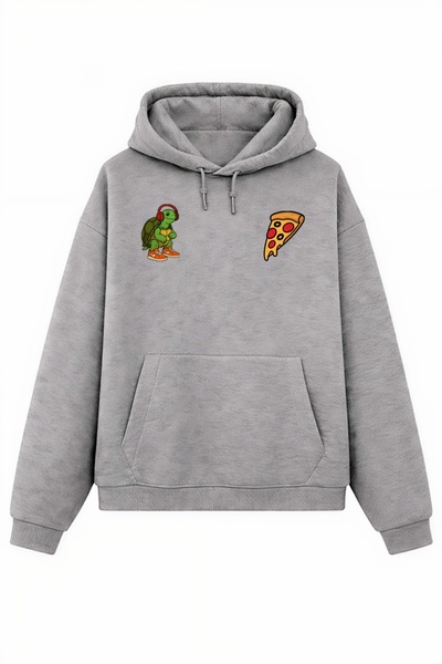 Rabona Fashion Φούτερ με κουκούλα με στάμπα Urban Ninja Turtle Pizza