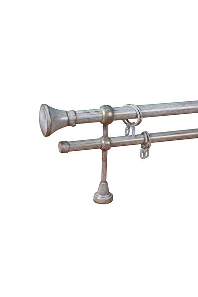 KLEIDECO galerie metal 25/19 mm BRAZILIA dubla, alb-auriu, 120 cm, capete BEL...