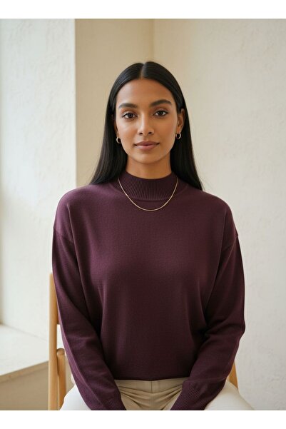 sumoda Women's Mock Neck Knitwear Sweater