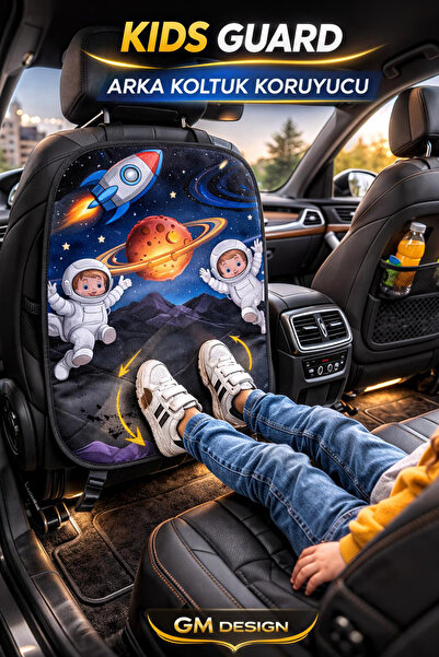 GM-DESIGN واقي ظهر مقعد السيارة المرح من كيدز جارد - مقاوم للماء - مقاوم للبقع