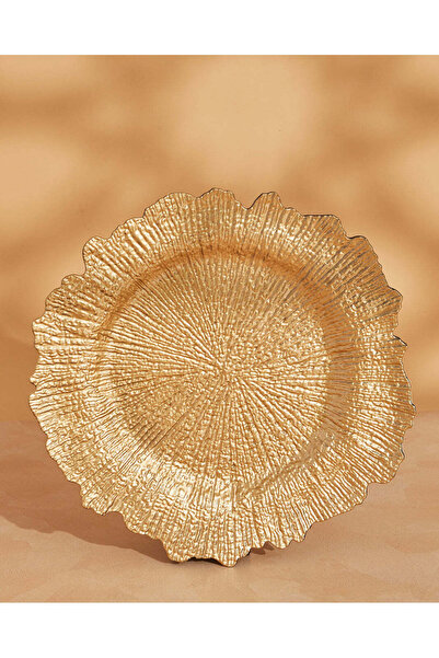 REDTAG أطباق تقديم ذهبية مستديرة