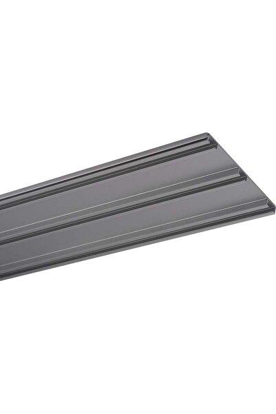 KLEIDECO IZMIR 3-κάναλη ράγα αλουμινίου, ματ χρώμιο, με όλα τα εξαρτήματα τοπ...