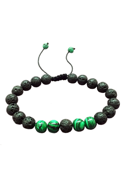 EFAYN.RO Volcanic rock bracelet, EFAYN RO, handmade, unisex, adjustable, green