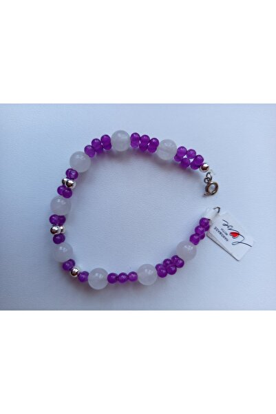 Handmade Brățară cuarț roz cu jad și argint