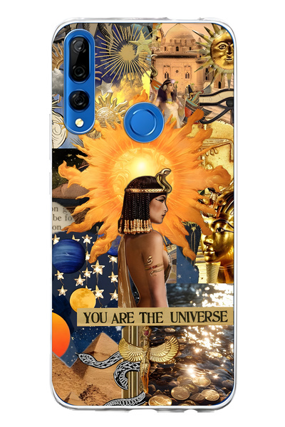 FLAMENKO حافظة هاتف هواوي Y9 برايم 2019 متوافقة مع كليوباترا منقوش شفافة