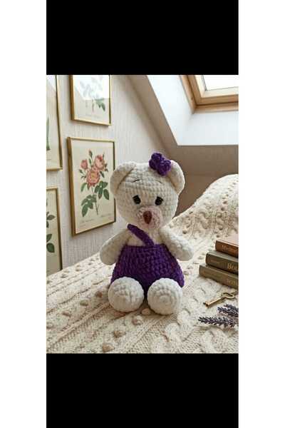 Queen tasarım Amigurumi el yapımı oyuncak ayı oyuncak ayı uyku arkadaşı.