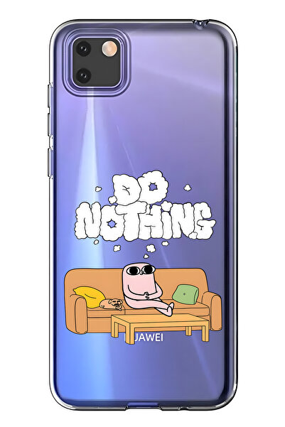 FLAMENKO حافظة هاتف شفافة متوافقة مع هاتف هواوي Y5P Do Nothing منقوش