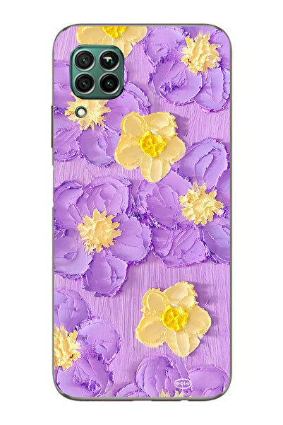 FLAMENKO حافظة هاتف شفافة متوافقة مع هاتف هواوي P40 لايت باللون الأرجواني وال...