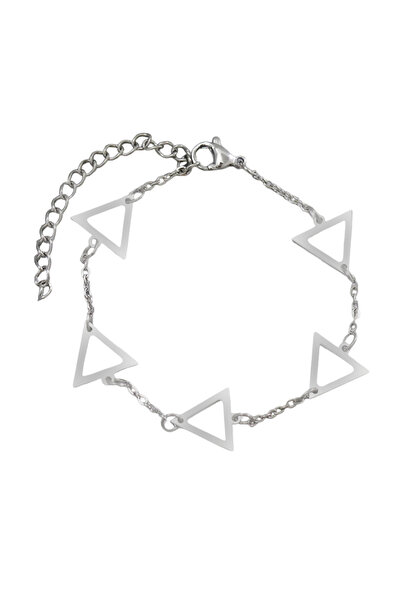 EFAYN.RO Women's bracelet, elegant geometric pattern, triangle pendants, adju...