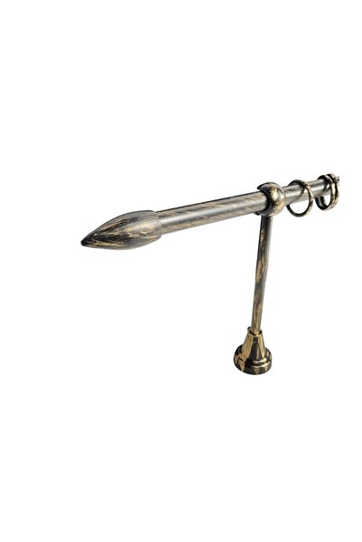 KLEIDECO galerie metal 16 mm COSTA RICA simpla, negru-auriu, 200 cm, capete S...