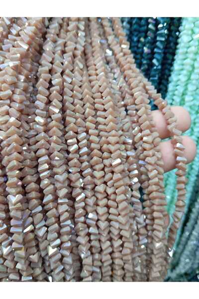 Ralp Moda 6 mm Crystal Pyramid Czech Crystal Beads 3 Strands Salmon Pink