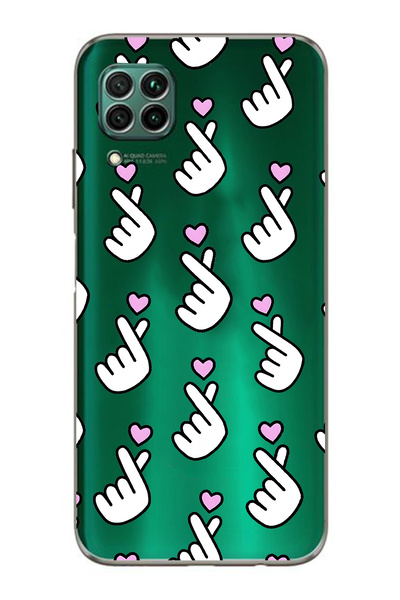 FLAMENKO حافظة هاتف شفافة متوافقة مع هاتف هواوي P40 Lite من نوع Parmak Kalp م...