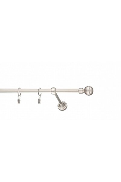 KLEIDECO galerie metal 16 mm AMERIKA simpla, crom-mat, 300 cm, capete DENVER