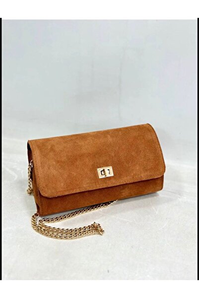 RAMAZAN YARDIMCI BAG COLLECTİON Women's baguette bag genuine suede shoulder b...