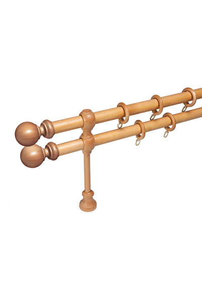 KLEIDECO galerie lemn 28 mm BERGAMO EXCLUSIV, dubla, fag, 200 cm