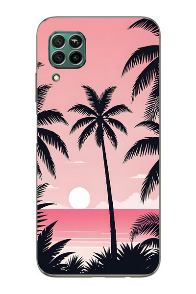 FLAMENKO حافظة هاتف هواوي بي 40 لايت كومبتوبل بلمي منقوش شفافة