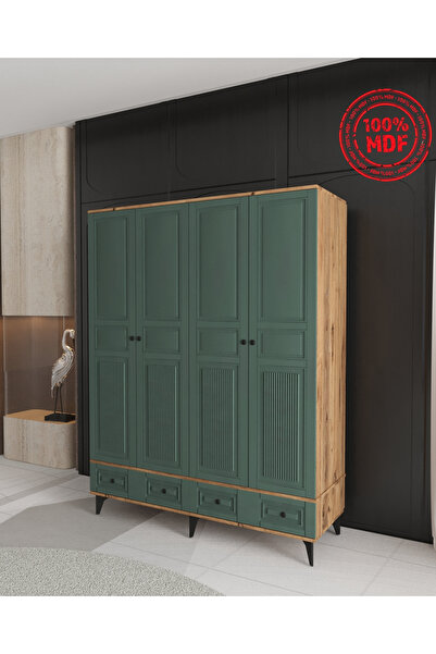 Teen & Bright NİL 4 KAPAKLI ÇEKMECELİ GARDIROP - TAMAMI MDF