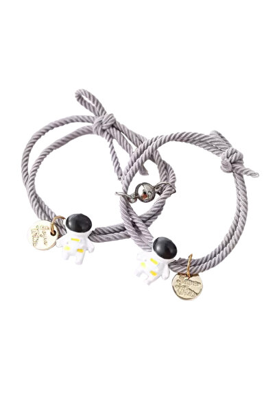 EFAYN.RO Set of bracelets with magnet, string type, astronaut model, gold acc...