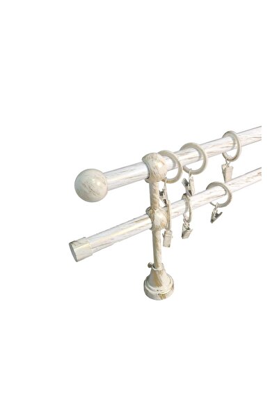 KLEIDECO galerie metal 16/16 mm COSTA RICA dubla, alb-auriu, 200 cm, capete P...