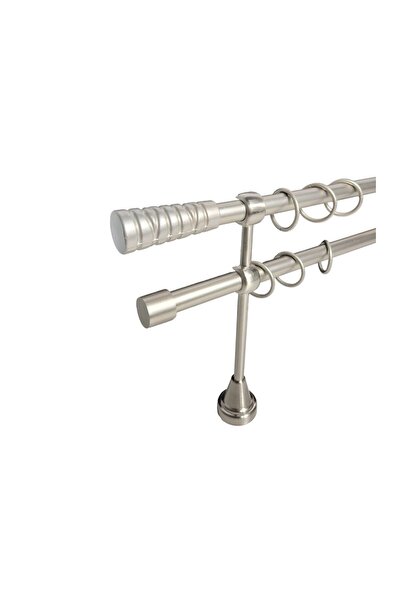 KLEIDECO galerie metal 16/16 mm COSTA RICA dubla, crom-mat, 200 cm, capete LI...