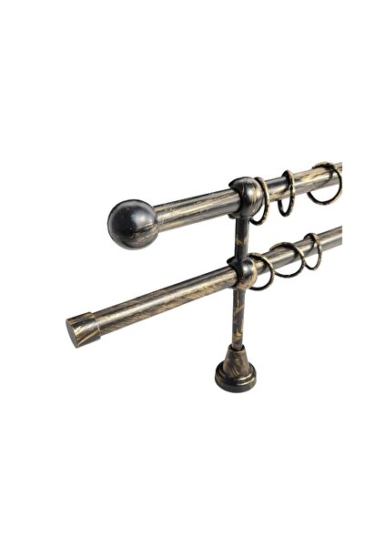 KLEIDECO galerie metal 16/16 mm COSTA RICA dubla, negru-auriu, 120 cm, capete...