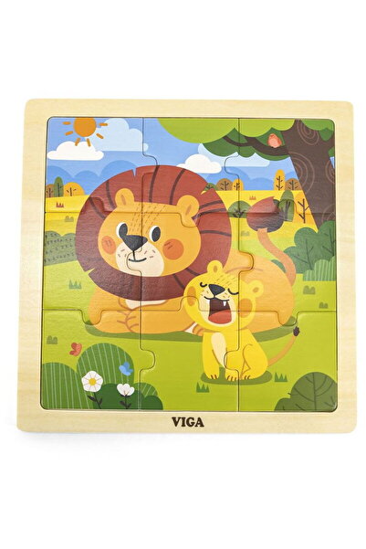 Viga Wooden puzzle for kids 9 pieces Lion
