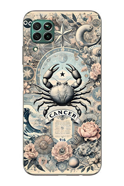 FLAMENKO حافظة هاتف شفافة متوافقة مع هاتف هواوي P40 Lite من نوع Crab Sign منقوش