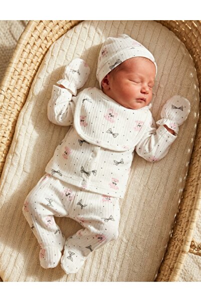 MiniKids Costumas 5 piese, Toy Bear, alb-roz