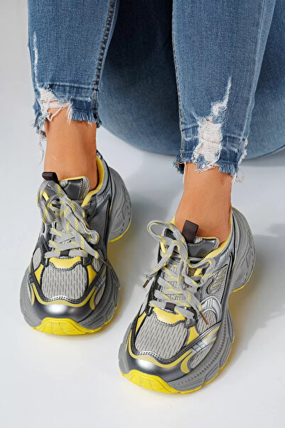 Zaira Women's yellow textile sneakers Anita #24547 - 40