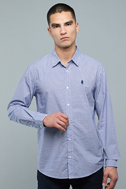 R&B Solid Shirt with Classic Collar and Long Sleeves
