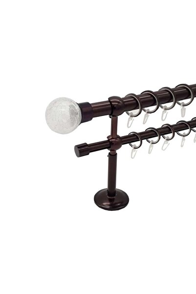 KLEIDECO Galerie pentru draperie si perdea 25/16 mm ANGLIA dubla, ciocolata, ...