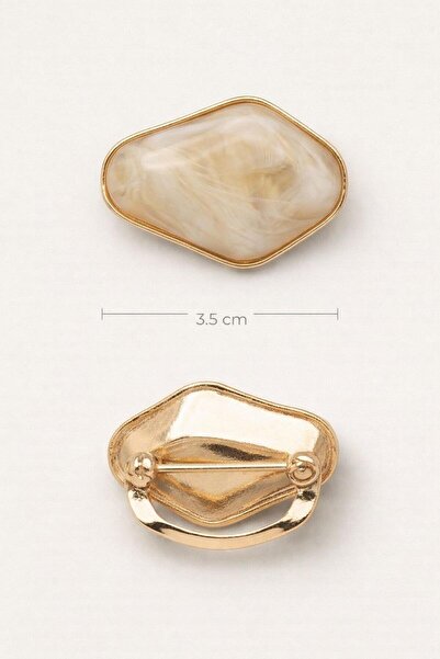 Spazio Altın Mermer Desenli Eşarp Yüzüğü ALTIN