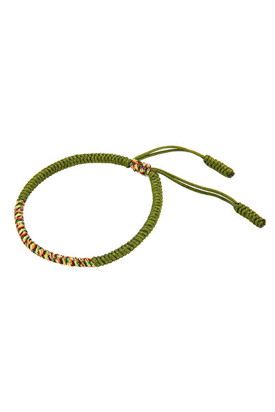 EFAYN.RO Bracelet, traditional braided pattern, adjustable size, green, unise...