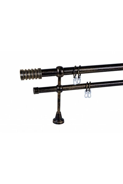 KLEIDECO galerie metal 25/19 mm BRAZILIA dubla, negru-auriu, 160 cm, capete S...