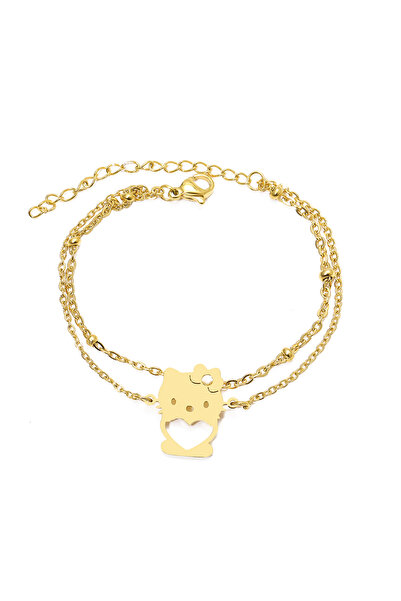 EFAYN.RO Bratara dama, model dublat cu accesorii bilute, pandantiv love kitty...