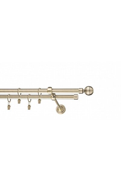 KLEIDECO galerie metal 16/16 mm AMERIKA dubla, auriu-antic, 300 cm, capete NE...