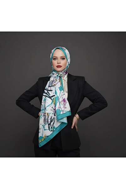 Vilda ipek شال باللون الفيروزي