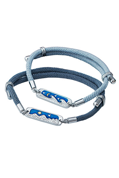 EFAYN.RO Couple bracelet set, adjustable, sea and mountain accessory, unisex,...