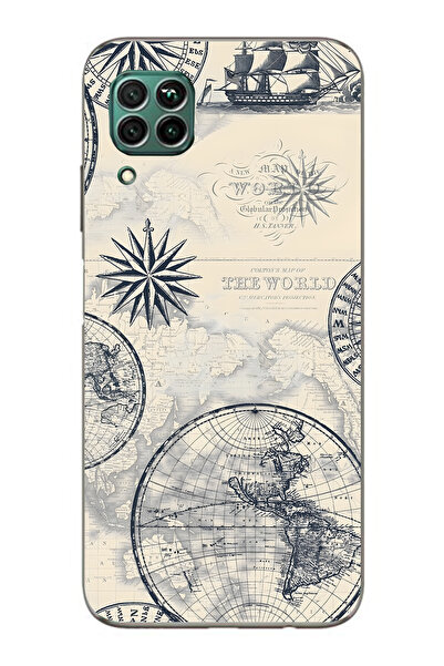 FLAMENKO حافظة هاتف شفافة متوافقة مع هاتف هواوي P40 Lite تحتوي على خريطة العا...