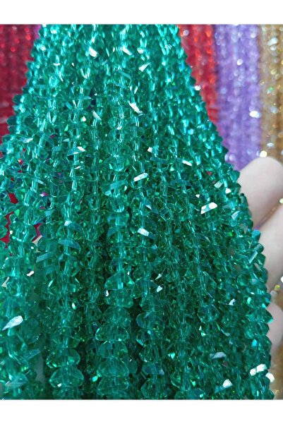 Ralp Moda 6 mm Crystal Pyramid Czech Crystal Beads 3 Strands Green