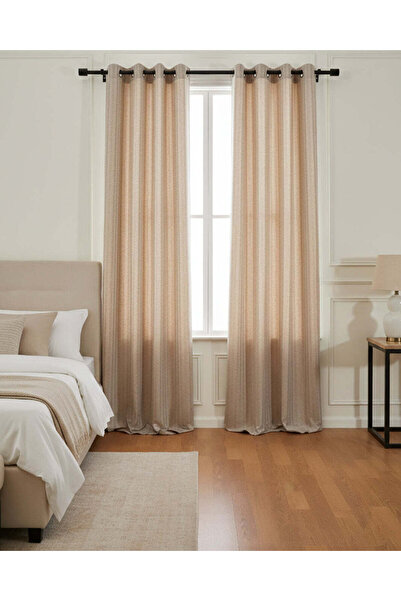 REDTAG Brown Jacquard Crurtain (With Lining)