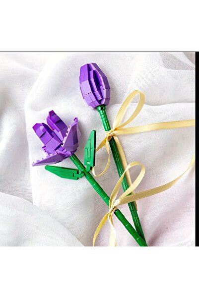 aysequlce 2-Piece Flower Set Purple Flower DIY Building Toy Valentine's Day M...