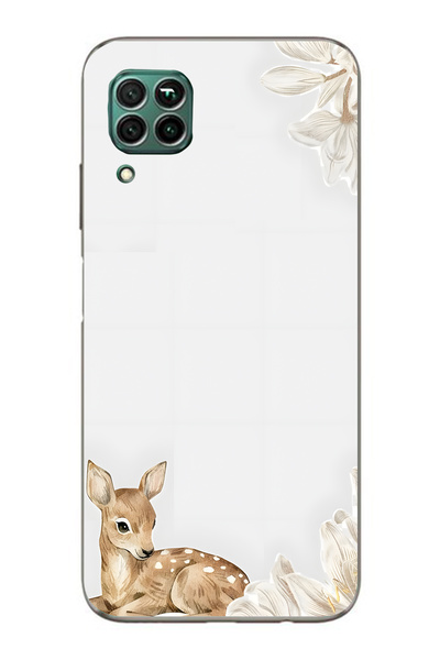 FLAMENKO حافظة هاتف شفافة متوافقة مع هاتف هواوي P40 Lite من نوع Yavru Geyik م...