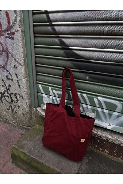 RONASBAG Burgundy Large Volume Multi Pocketed Tote Bag