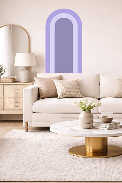 Sim Tasarım Boemski set ovalnih zidnih naljepnica u stilu isprepletanih boja