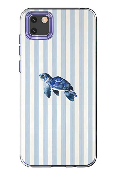 FLAMENKO حافظة هاتف شفافة متوافقة مع هاتف هواوي Y5P من نوع Sea Turtle منقوش