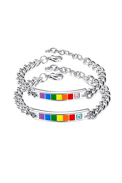 EFAYN.RO Adjustable love bracelet set with blue and pink stones, EFAYN